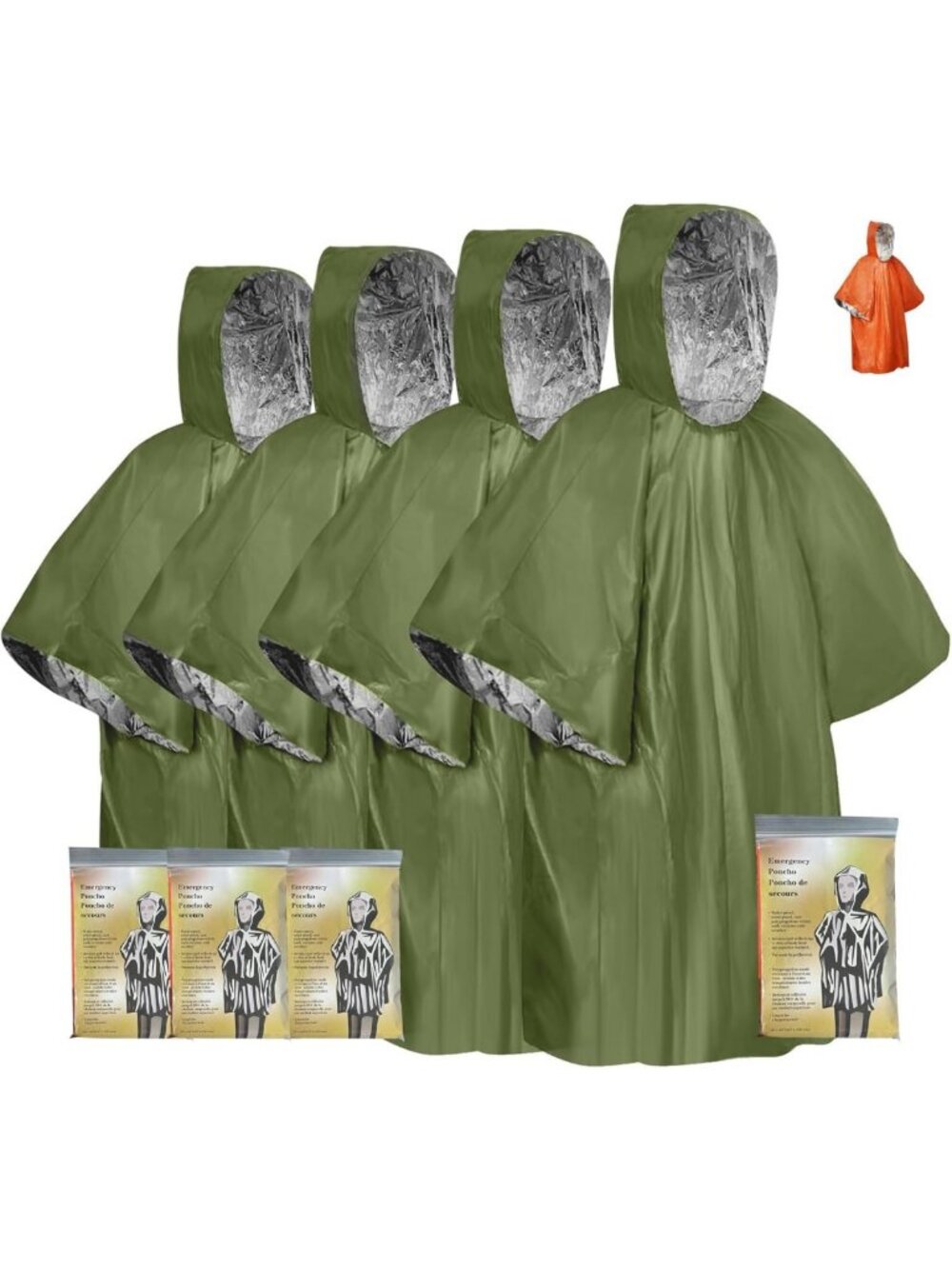 4-Pack Emergency Survival Poncho & Thermal Blanket | Waterproof, Windproof